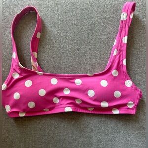 J. Crew bikini top size small - pink with white polka dots